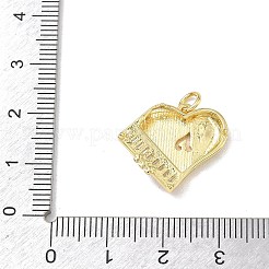 Brass Micro Pave Clear Cubic Zirconia Pendants&nbsp;KK-D289-01G-06