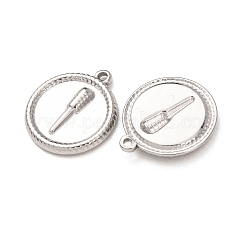 304ステンレスペンダント  ドライバーのチャームが付いたフラットラウンドい形  ステンレス鋼色  17.5x15.5x2.5mm  穴：1.2mm&nbsp;STAS-K331-01D-P