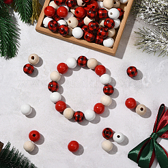 200Pcs 4 Colors Painted Natural Wood Beads&nbsp;WOOD-SP0001-65