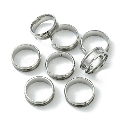 201 Stainless Steel Grooved Finger Ring Settings&nbsp;STAS-TAC0001-10D-P