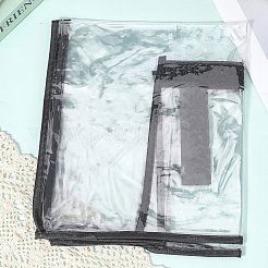 透明PVC荷物カバー  透明な旅行用スーツケースプロテクター  20インチのスーツケース用  ブラック  385x237x450mm&nbsp;AJEW-WH20080-52B