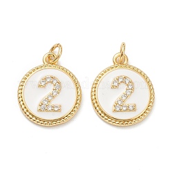 Brass Micro Pave Clear Cubic Zirconia Charms&nbsp;ZIRC-J040-44G-02