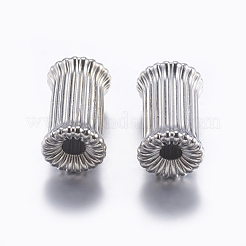 真鍮製筋入りビーズ  めっきした  コラム  ミックスカラー  9x5.5mm  穴：2mm&nbsp;KK-K197-31