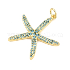 Brass Micro Pave Sky Blue Cubic Zirconia Pendants&nbsp;CU-CBA4A93-01D-G