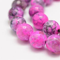 Faceted Natural Fire Crackle Agate Beads Strands&nbsp;G-F447-10mm-A06