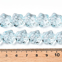 透明ガラスビーズ連売り  スター  ライトスカイブルー  14~14.5x15x9~9.5mm  穴：1mm  約45個/連  24.80~26.1''（63~65.25センチメートル）&nbsp;GLAA-T023-12D