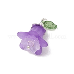 アクリルパーツ  ガラスビーズ  合金の花のビーズキャップ  花  ミックスカラー  26x18x17.5mm  穴：2~3mm  4個/セット&nbsp;PALLOY-TA00126
