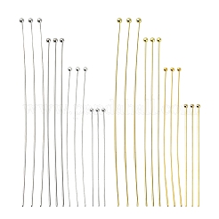 真鍮のボールヘッドピン  プラチナ  21ゲージ  70x0.7mm  ヘッド：1.85mm  100個/箱&nbsp;KK-YW0002-26D-P