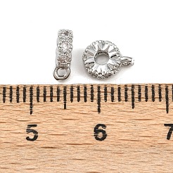 Brass Micro Pave Cubic Zirconia Tube Bails&nbsp;KK-K407-45P