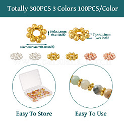300Pcs 3 Colors Alloy Daisy Spacer Beads&nbsp;PALLOY-CD0001-11