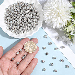 チベットスタイルの合金ビーズ240個。  鉛フリー＆カドミウムフリー  ラウンド  アンティークシルバー  6mm  穴：1.5mm&nbsp;FIND-PA0001-45