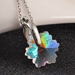 混合形状abカラー真鍮ガラスチャーム  ラインストーン付き  プラチナ  クリアAB  12~14x12~14x7~8mm  穴：3.5~4x5.5mm&nbsp;PALLOY-JF00145