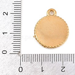 304ステンレスペンダント  エナメル  エンジェルチャーム付きフラットラウンド  ゴールドカラー  20.5x17.5x3mm  穴：1.8mm&nbsp;STAS-H249-10G
