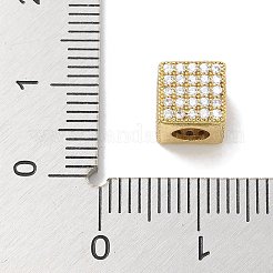 Rack Plating Brass Micro Pave Cubic Zirconia Beads&nbsp;KK-L224-036G