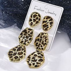 Alloy acrylic Dangle Stud Earrings&nbsp;EJEW-M075-01G-03
