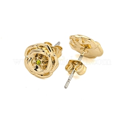 Brass Micro Pave Cubic Zirconia Ear Studs&nbsp;EJEW-P283-01G-08