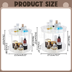 2段多機能回転式デスクトッププラスチック収納ラック  ラウンド  透明  272x242mm&nbsp;ODIS-WH0709-255B