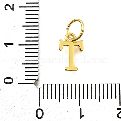 925スターリングシルバーペンダント  18KGP本金メッキ  文字L  文字t  10x6x1mm  穴：4mm&nbsp;STER-R011-07G-T
