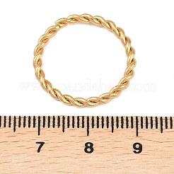 イオンプレーティング（IP）304ステンレススチールカフリング  オープンリング  ツイスト  ゴールドカラー  2mm  内径：17mm&nbsp;RJEW-E169-02G