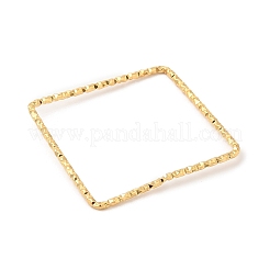 304ステンレススチールリンクリング  テクスチャ  正方形  18KGP本金メッキ  33x33x1mm&nbsp;STAS-Z041-04B-G