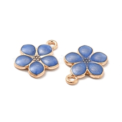 合金ペンダント  エナメル  花のチャーム  ゴールドカラー  ランダムな色  17x14.5x2mm  穴：1.7mm&nbsp;ENAM-M052-08G