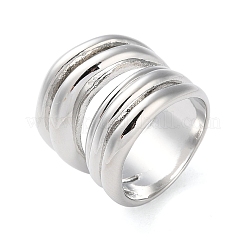女性用多層合金ラップ指輪  プラチナ  21mm  内径：17.8mm&nbsp;RJEW-K277-02P