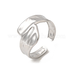 304ステンレススチールオープンカフリング  ステンレス鋼色  14mm&nbsp;RJEW-H261-20P