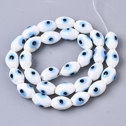 Handmade Evil Eye Lampwork Beads Strands&nbsp;LAMP-R143-03C