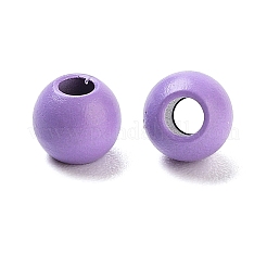 スプレー塗装された202個のステンレススチールビーズ  ラウンド  紫色のメディア  4x3mm  穴：1.5mm&nbsp;STAS-G340-01C
