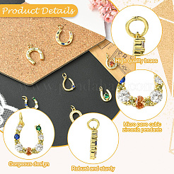 7Pcs 7 Styles Brass Micro Pave Cubic Zirconia Pendants&nbsp;ZIRC-CJ0003-37