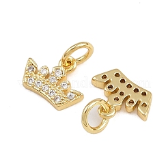 Brass Micro Pave Clear Cubic Zirconia Charms&nbsp;KK-A269-29G