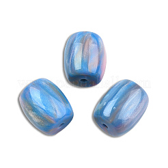 樹脂ビーズ  天然石風  バレル  ライトスカイブルー  14x12mm  穴：2mm&nbsp;RESI-N034-11-M13