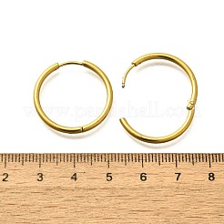 女性用304ステンレスフープピアス  イオンプレーティング（ip）  14KGP本金メッキ  23.5x2mm&nbsp;EJEW-M068-15F-G