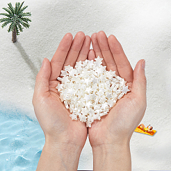 400個のABSプラスチックイミテーションパールビーズ  スター  貝殻色  11x12x4mm  穴：1.6mm&nbsp;KY-SC0002-16