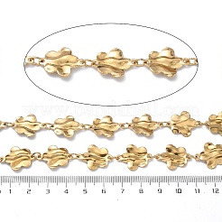 304ステンレススチールチェーン  溶接されていない  花  ゴールドカラー  20x15x1.7mm&nbsp;CHS-C023-01H-G