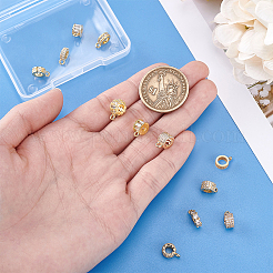 12Pcs 12 Styles Brass Micro Pave Cubic Zirconia Tube Bails&nbsp;KK-PH0013-23