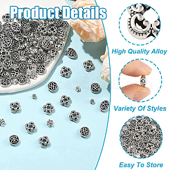 180Pcs 6 Styles Alloy Beads&nbsp;FIND-YW0010-61