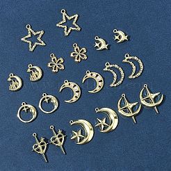 20本10スタイルアロイペンダント  混合型のチャーム  ゴールドカラー  16.5~29x12~22x2~5.5mm  穴：1.2~2mm  2個/スタイル&nbsp;FIND-FS0003-07