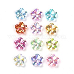 透明アクリルビーズ  プラム  ABカラーメッキ  ミックスカラー  13.5x14.5x4.5mm  穴：1.8mm  約1111個/500g&nbsp;PACR-H004-01
