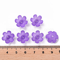つや消しアクリルビーズキャップ  6花びら  花  ホワイト  14x6mm  穴：2mm  約1660個/500g&nbsp;MACR-S371-07A-747