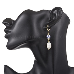 Brass Oval Leverback Earrings&nbsp;EJEW-JE06735
