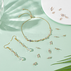 60Pcs 3 Styles Brass Pave Clear Cubic Zirconia Connector Charms&nbsp;FIND-UN0004-42