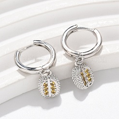Brass Cubic Zirconia Hoop Earrings&nbsp;EJEW-Q015-01P-D