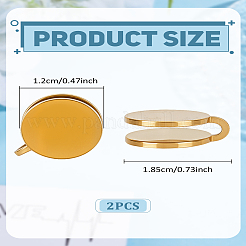 ステンレススチールクリップオンイヤリング2個  フラットラウンド  ゴールドカラー  18.5x12mm&nbsp;EJEW-LP0007-046G