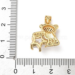 Brass Micro Pave Cubic Zirconia and Glass Pendants&nbsp;KK-Q068-08G
