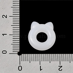 透明樹脂ペンダント  猫の形のチャーム  ホワイトスモーク  15.5x14x4mm&nbsp;RESI-B045-01