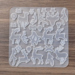 ペンダントシリコンモールド  クリスマステーマ  鹿  ホワイト  118x115x4.5mm&nbsp;SIMO-M002-03D