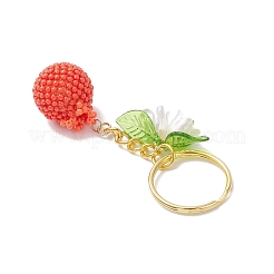 3D Pomegranate Handmade Glass Seed Bead Keychains&nbsp;KEYC-MZ00049