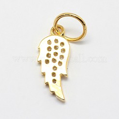 CZ Brass Micro Pave Cubic Zirconia Wing Charms&nbsp;ZIRC-L018-18
