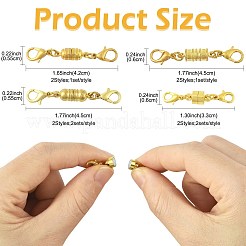 8種類の真鍮製マグネット留め具コンバーター  カニカン付き  コラム  ゴールデン＆シルバー  33~45x5.5~6mm&nbsp;KK-FS0001-94